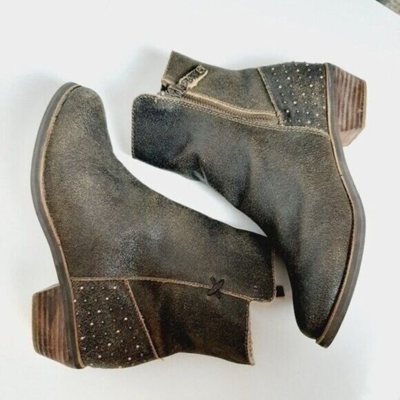 REEF Adora Studded Brown Leather Ankle Boots Sz 7 - Picture 4 of 12